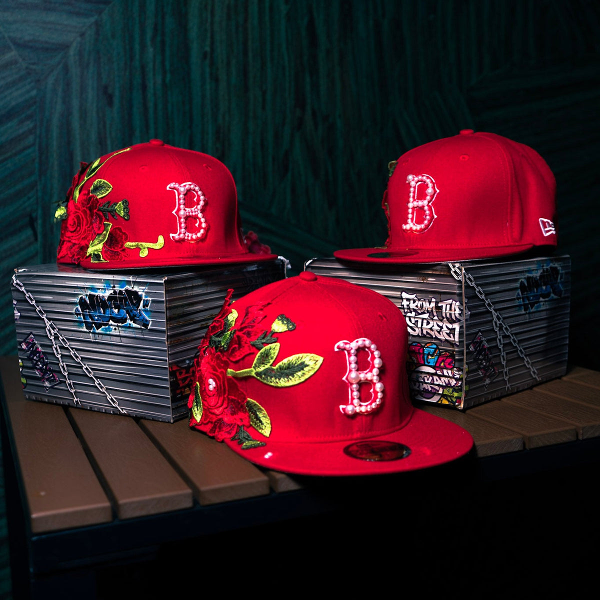 new era personalizada red rose